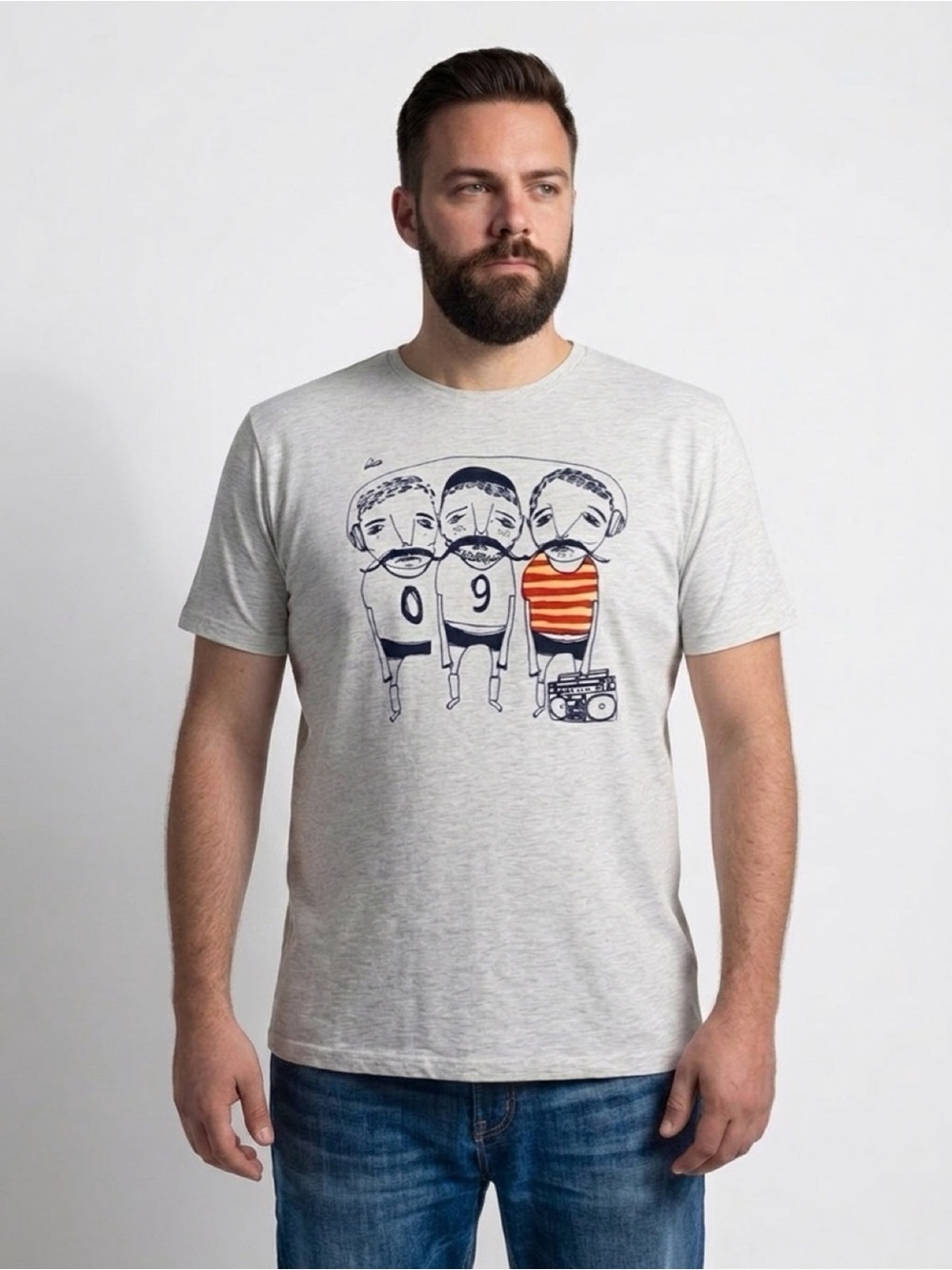 XRAY Men The Three Mustached a Graphic Tee